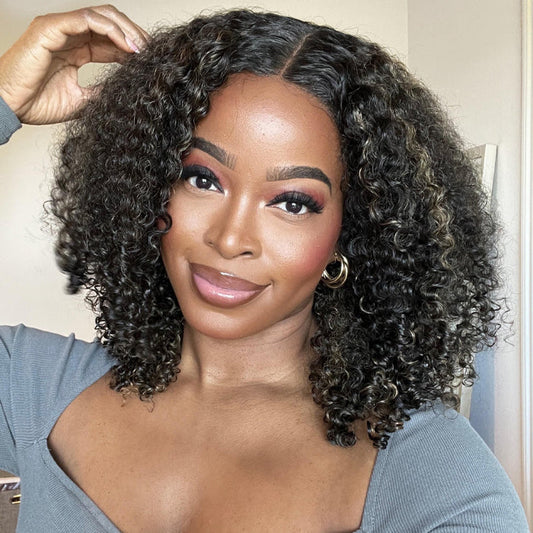 Blonde Highlights Curly 13x4 HD Lace Frontal Human Hair Wigs Youtube @Msnaturally Mary Same Wig