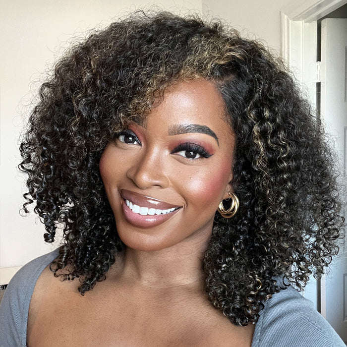 Blonde Highlights Curly 13x4 HD Lace Frontal Human Hair Wigs Youtube @Msnaturally Mary Same Wig