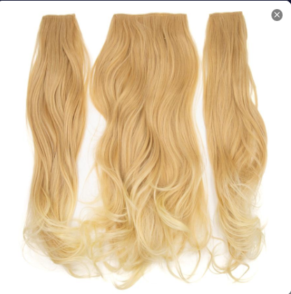 JBEXTENSION 3 PCS Hair Extension Clip Hair Extensions for Women Long Soft curly Clip  Extensions Synthetic Double Weft Hair Full Head 24 Inch