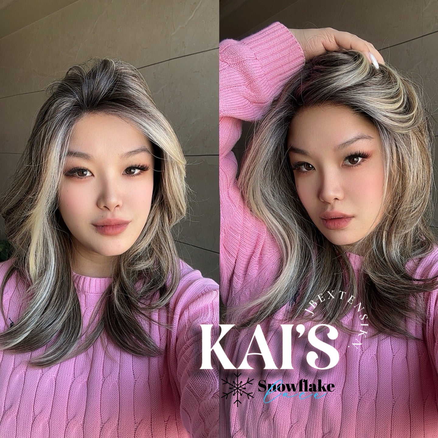 HOT OF SEASON - 18 Inches Mix Blonde Pre-Cut Snowflake Lace Frontlace Glueless Wig KAI'S【PERMATEASE】【BENDY EAR TABS】