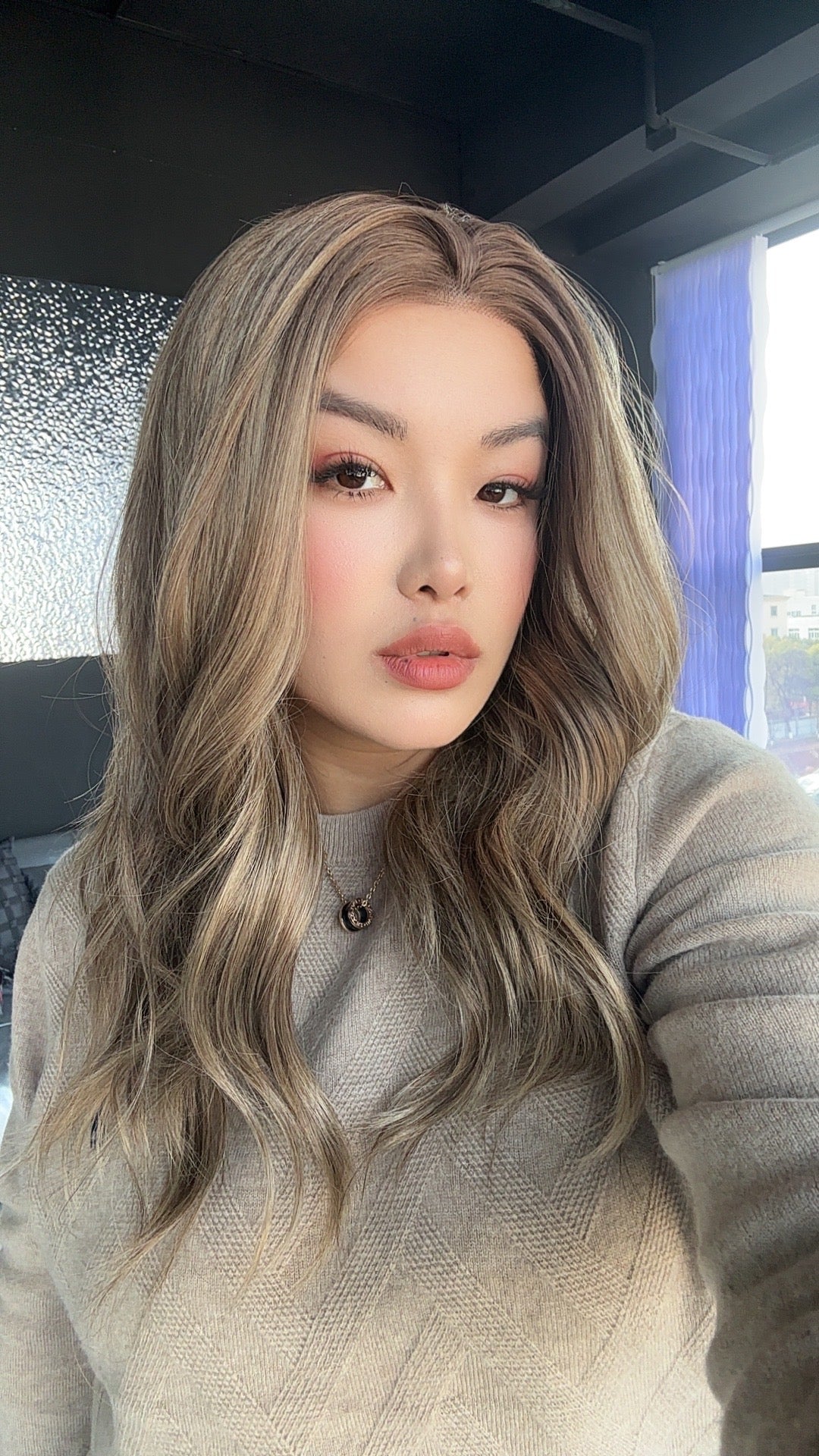 JBEXTENSION 20 Inches Light Chocolate Curly Fiber X, Tangle Less Pre-Cut Free Part Frontlae Glueless Wig ALESSANDRA LIGHT CHOCOLATE