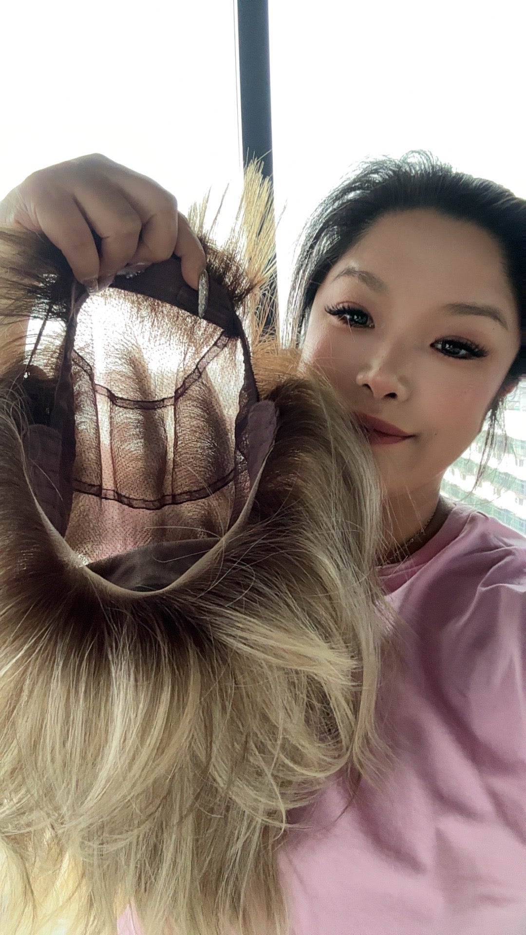 [PRE-ORDER] HOT OF SEASON - BONNIE MONO MIX BLONDE Full Monofilament Handmade Full Lace Full Hand Tied Wig 12 Inches Mix Blonde With Dark Root Mono Lace Handmade Futura Fiber Glueless Wig BONNIE MONO MIX BLONDE【BENDY EAR TABS】