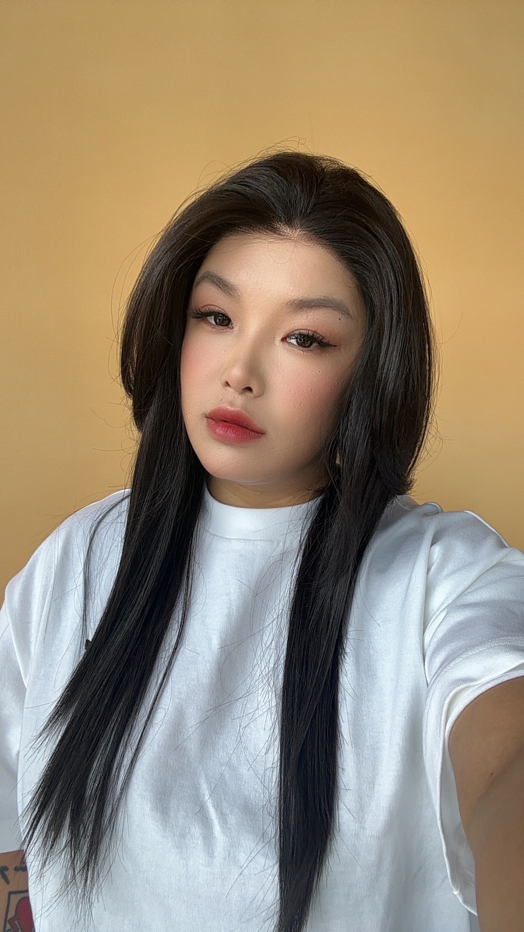 JBEXTENSION 25 Inches Natural Black Pre-Cut Snowflake Lace Frontlace Glueless Wig DARCI NATURAL BLACK【PERMATEASE】【BENDY EAR TABS】