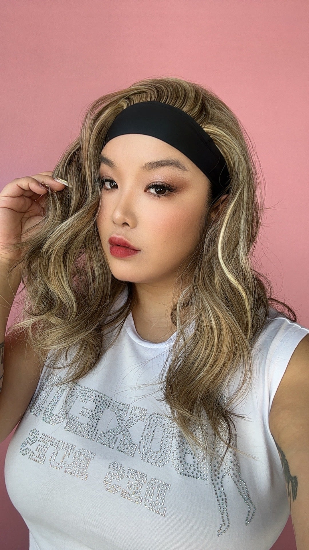 JBEXTENSION 18 Inches Curly Mix Blonde Headband Wig HAIR-ATHON - MIX BLONDE