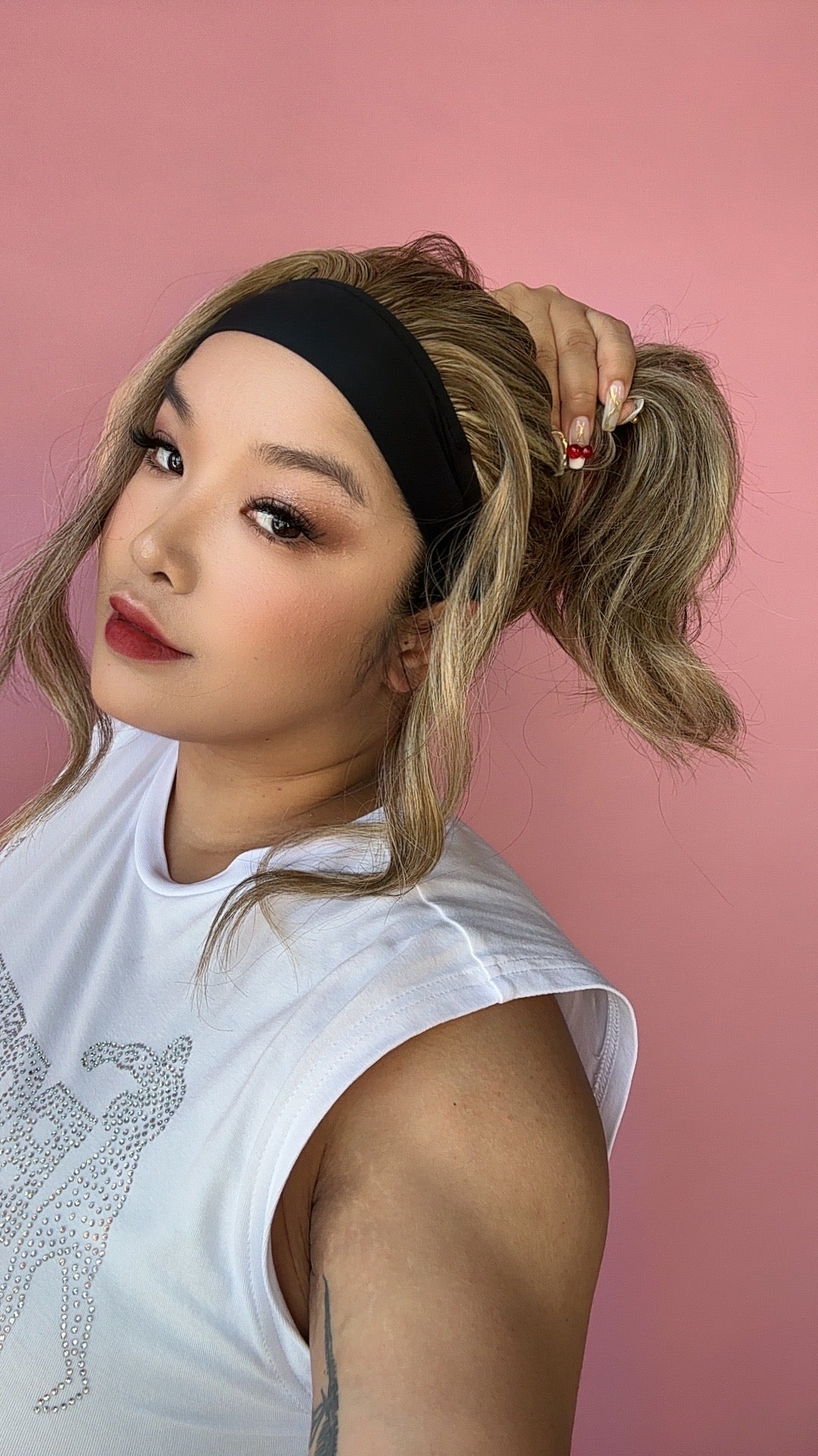 JBEXTENSION 18 Inches Curly Mix Blonde Headband Wig HAIR-ATHON - MIX BLONDE