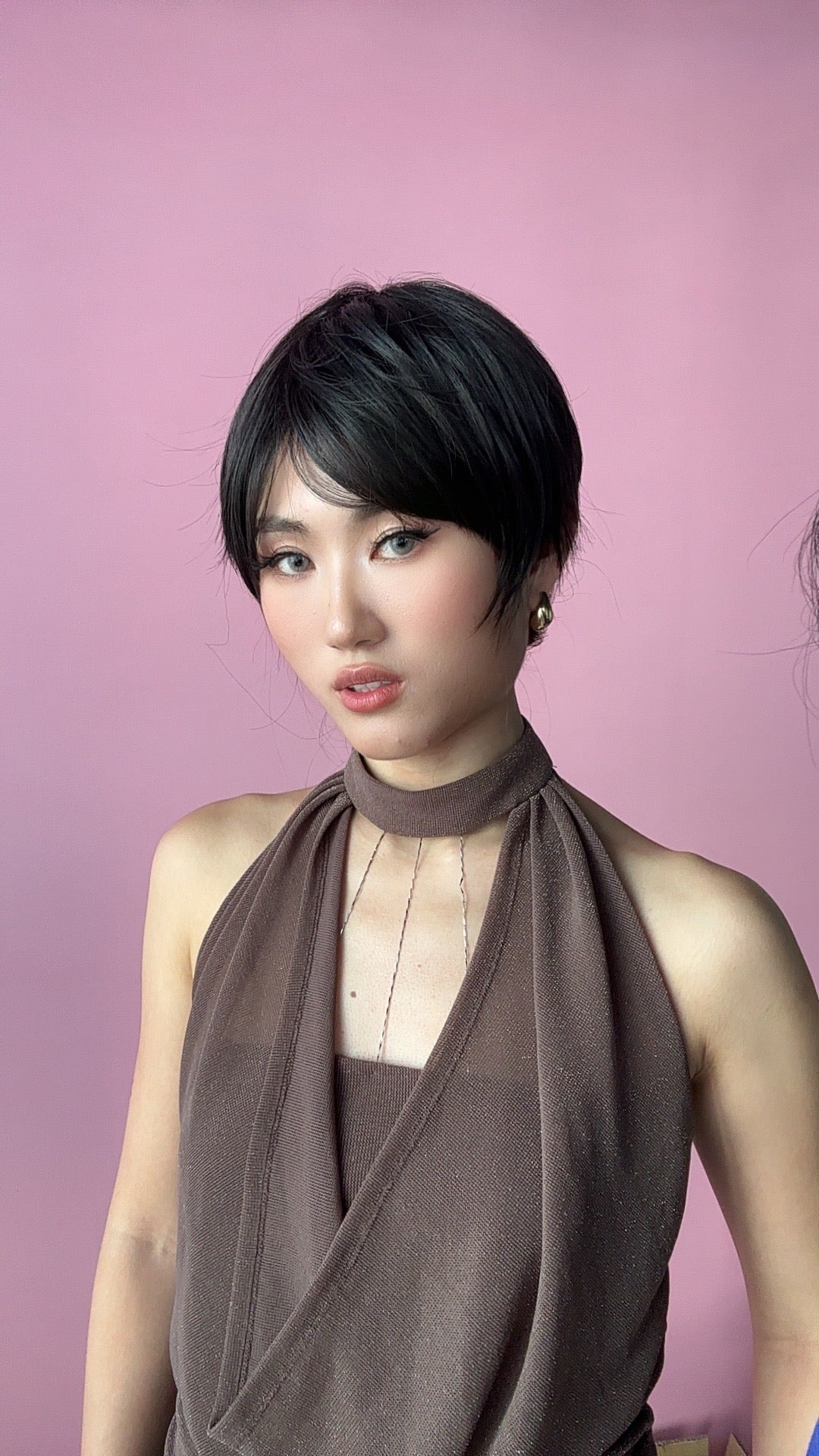 JBEXTENSION Short Hair 30% Real Human Hair Midnight Brown( Black/Brown) Unisex Wig Man Wig KEN