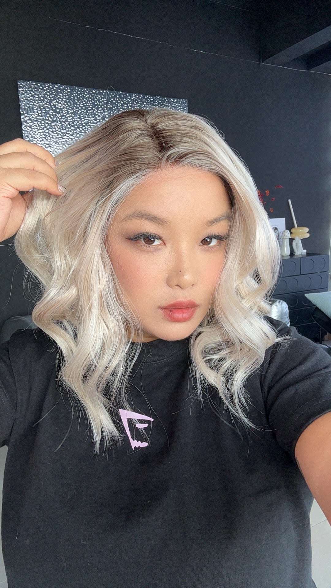 JBEXTENSION 14 Inches Blonde Pre-Cut Side Part Snowflake Lace Frontlace Glueless Wig LAURA SNOWFLAKE【BENDY EAR TABS】- M/L