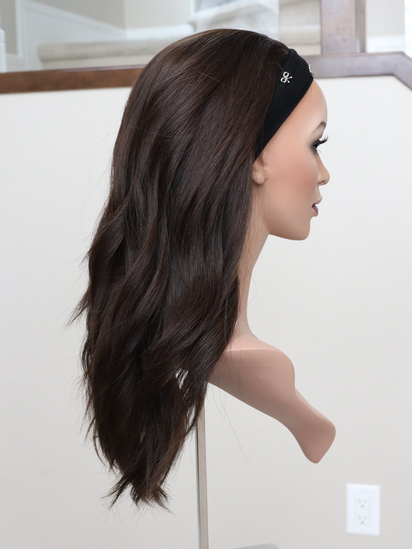 22" Dark Brown Bandfall Active Wig (M)