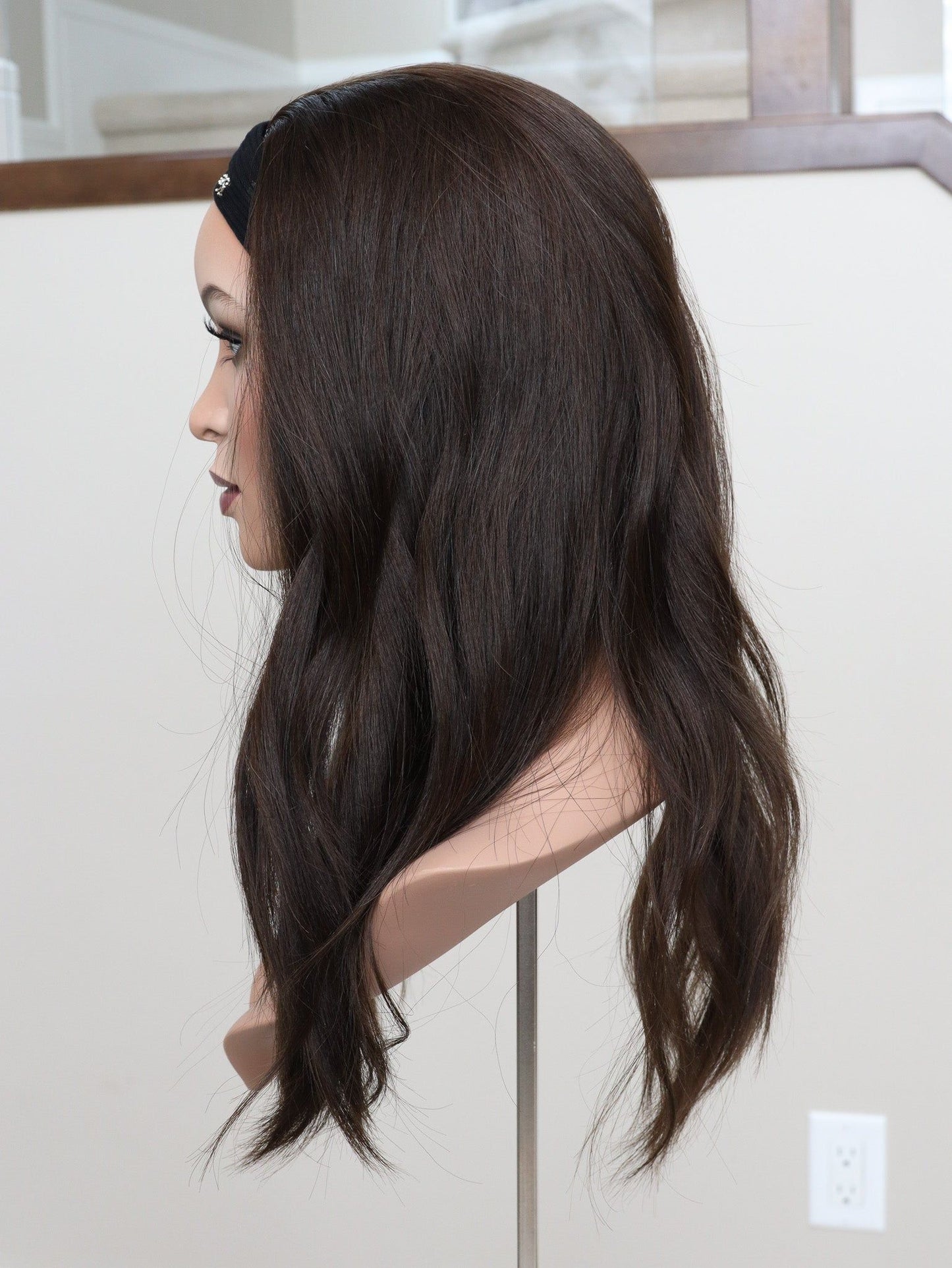 22" Dark Brown Bandfall Active Wig (M)