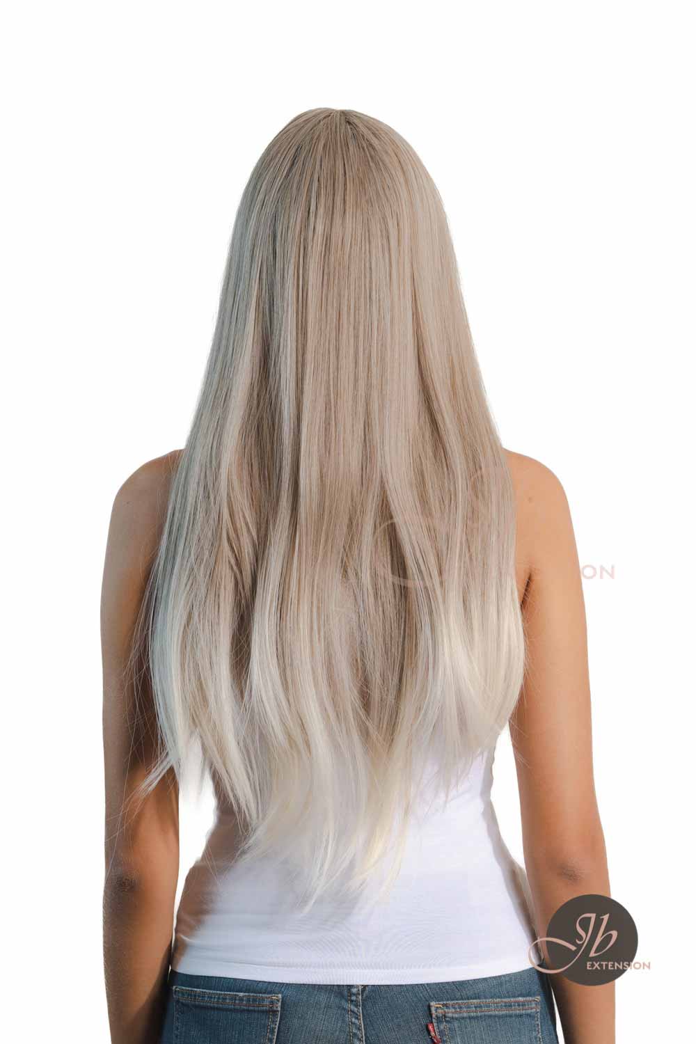 JBEXTENSION 28 Inches Long Straight Mix Blonde Wig With Bangs MANDY