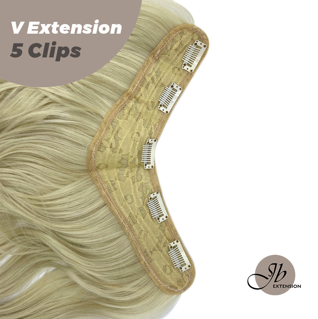 JBEXTENSION 20 Inches Hair V Extensions 5 Clip-in Curly Hair Extension With Clips 190g