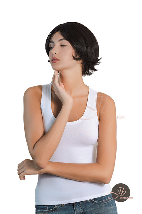 JBEXTENSION 8 Inches Black Curly Unisex Wig Man Wig SKY UNISEX BLACK