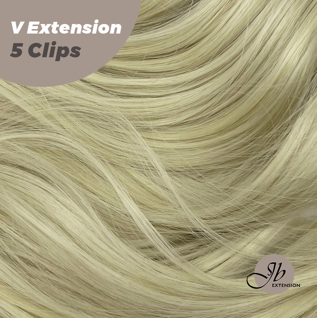 JBEXTENSION 20 Inches Hair V Extensions 5 Clip-in Curly Hair Extension With Clips 190g