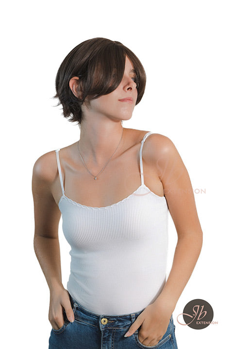 JBEXTENSION 8 Inches Cold Brown Curly Unisex Wig Man Wig SKY UNISEX BROWN