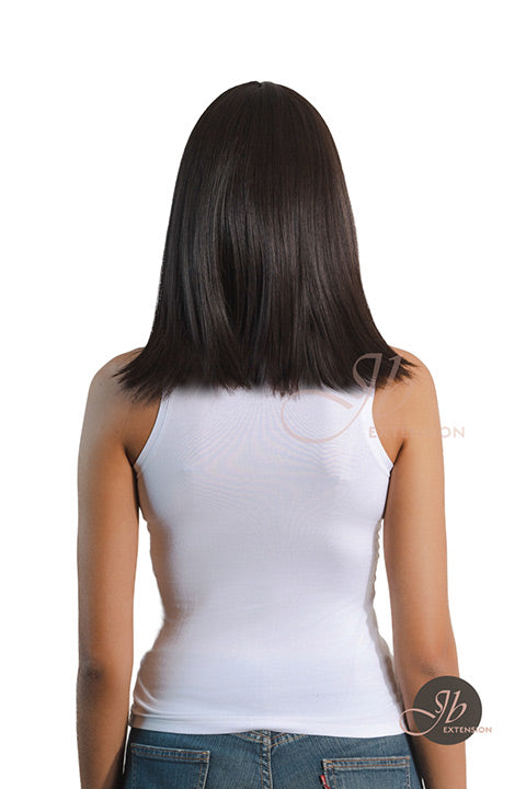 JBEXTENSION 16 Inches Short Bob Cut Soft Black Wig With Bangs FEDERICA SOFT BLACK