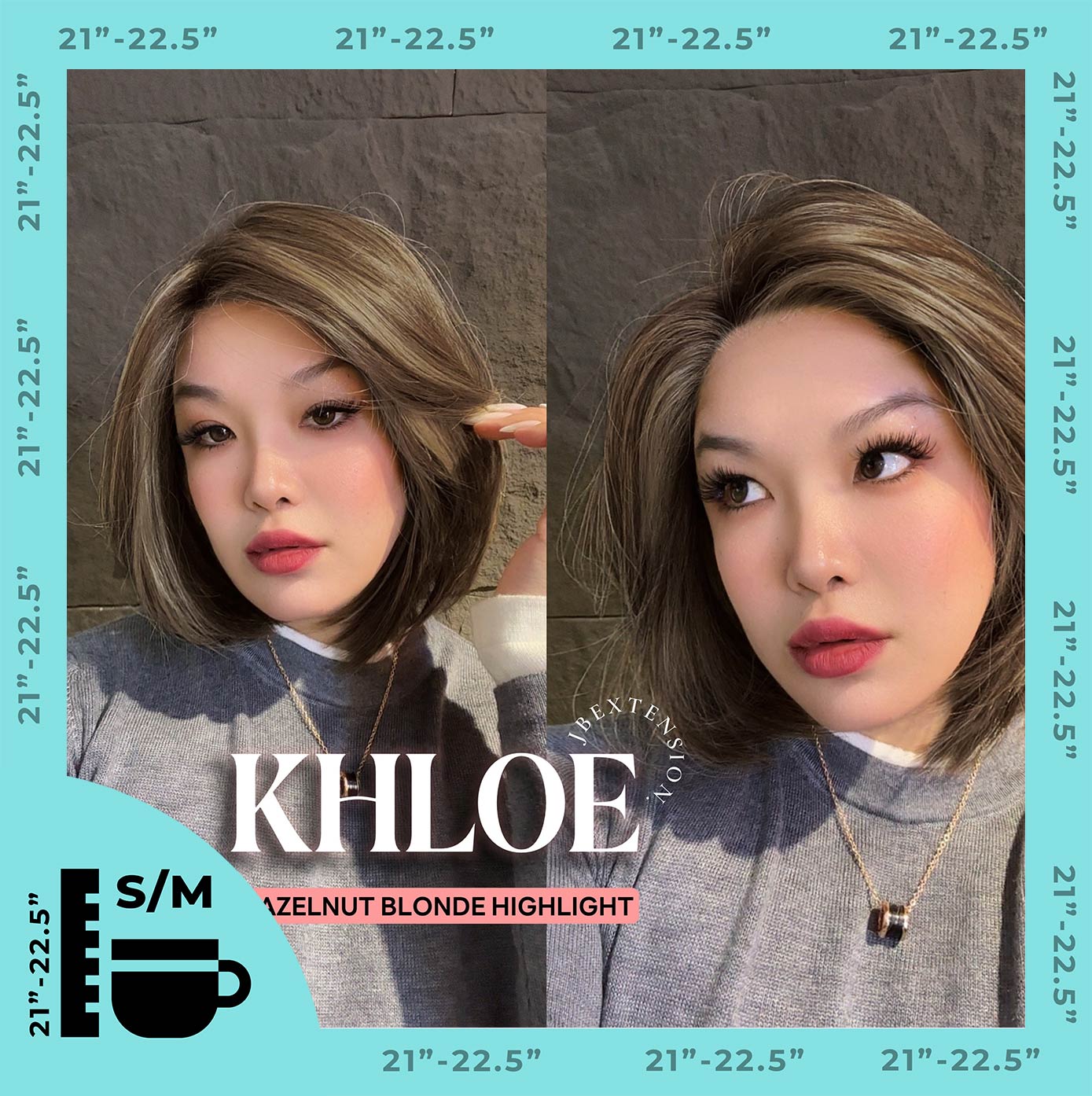 HOT OF SEASON - 12 Inches Bob Cut Hazelnut Blonde Highlight Pre-Cut Snowflake Lace Frontlace Glueless Wig KHLOE HAZELNUT【PERMATEASE】【BENDY EAR TABS】