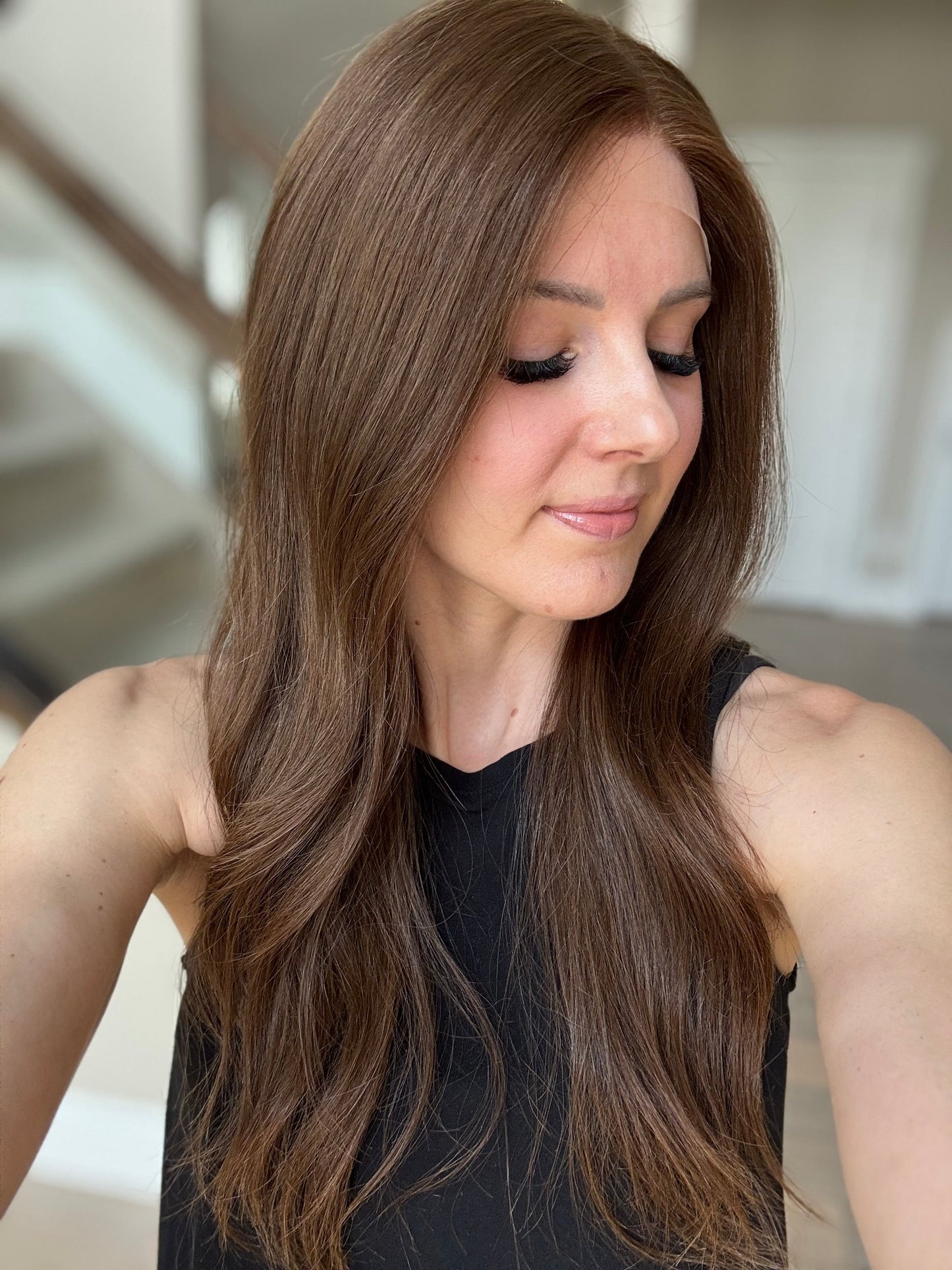 Euro Wig #8: 24" Medium Warm Brown Comfort Cap (M)