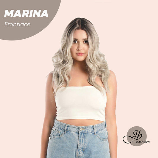JBEXTENSION 20 Inches Silver Color Wave Pre-Cut Frontlace Glueless Wig MARINA