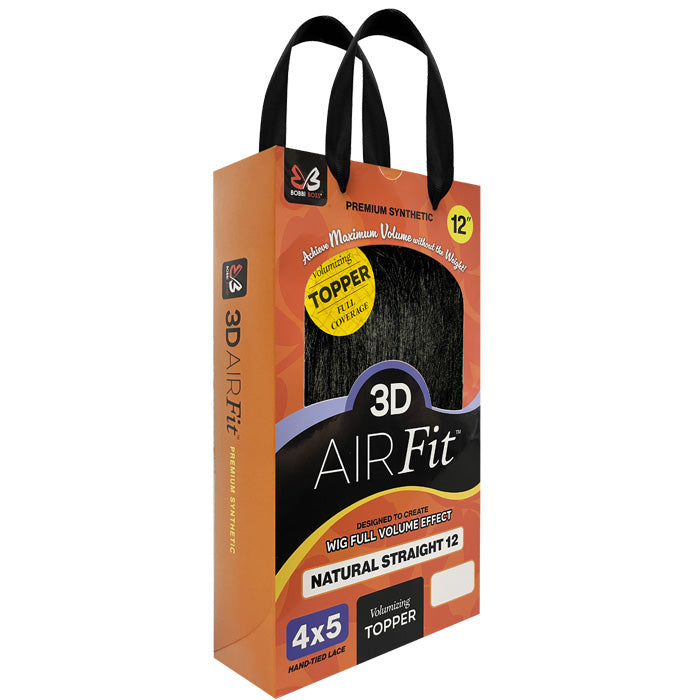 Bobbi Boss 3D Air Fit Volumizing Topper 4x5 Hand-Tied Lace Hair Pieces - NATURAL STRAIGHT 12"