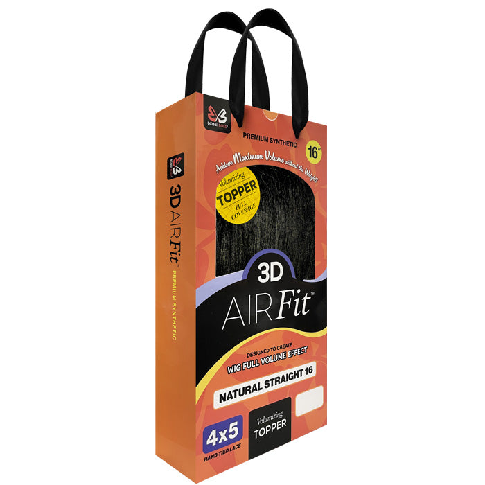 Bobbi Boss 3D Air Fit Volumizing Topper 4x5 Hand-Tied Lace Hair Pieces - NATURAL STRAIGHT 16"