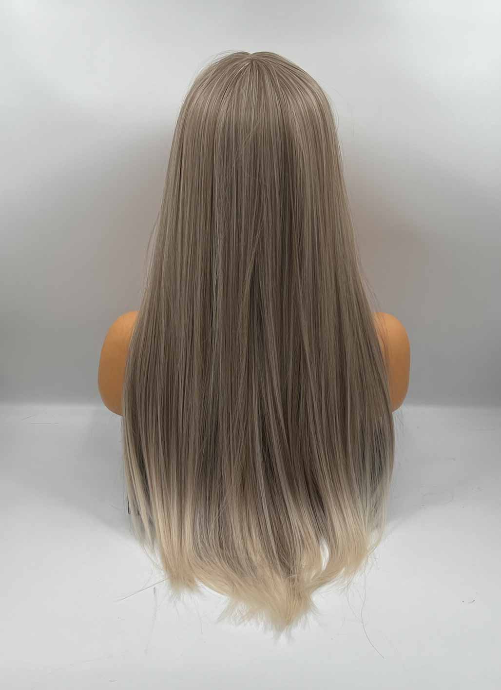 JBEXTENSION 28 Inches Long Straight Mix Blonde Wig With Bangs MANDY