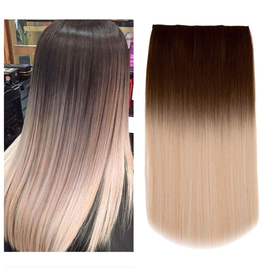 27" Hair Extensions Clip-in Straight 160g BLONDE BALAYAGE