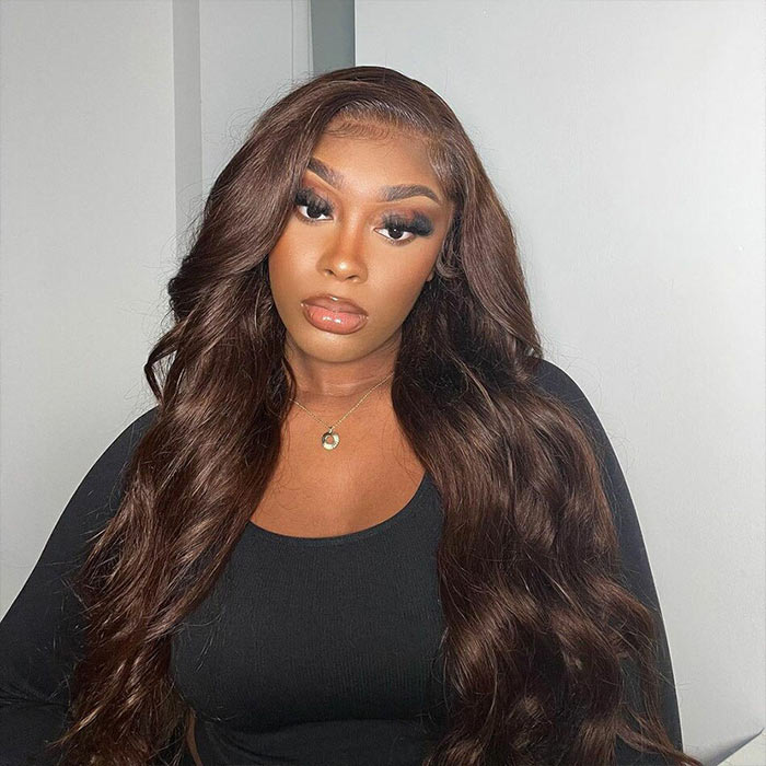 2Wigs = $189 | Glueless Straight Wig + Glueless Body Wave Wig #4 Chocolate Brown Color