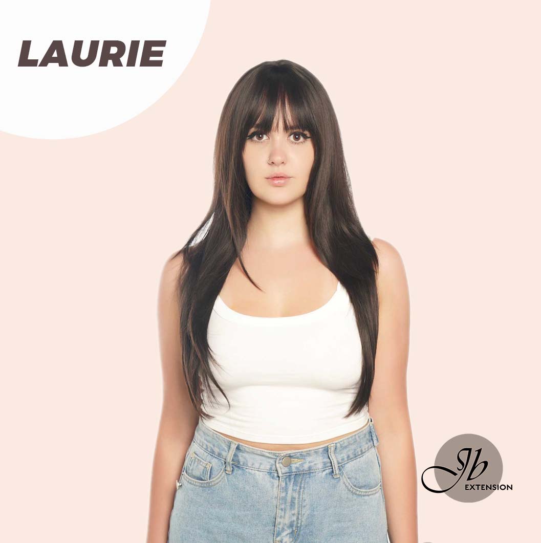 JBEXTENSION 26 inches Tea Black Darkest Brown Long Layered Wig LAURIE