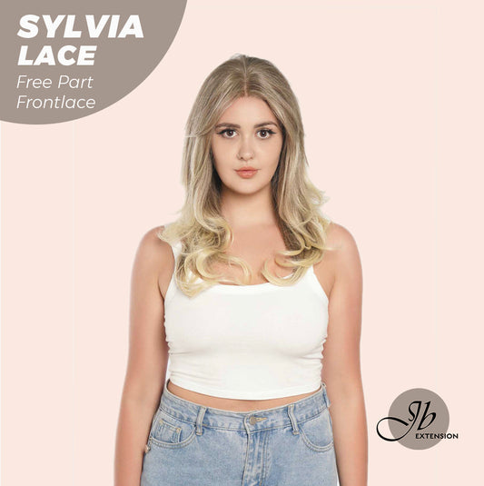 JBEXTENSION 20 Inches Dirty Blonde Curly Free Part Pre-Cut Frontlace Glueless Wig SYLVIA LACE