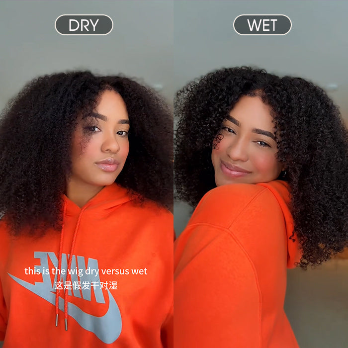 18" = $125 Glueless 4C Kinky Edge Afro Kinky Curly Human Hair Wig Pre Cut HD Lace Skin Melt Wigs Natural Hairline