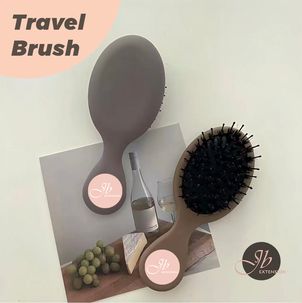 JBextension Travel Brush 1 Pcs Wet Brush Detangling Brush, Mini Detangler Brush - Wet & Dry Tangle-Free Hair Brush for Women & Men - No Tangle Soft & Flexible Bristles for Straight, Curly, & Thick Hair