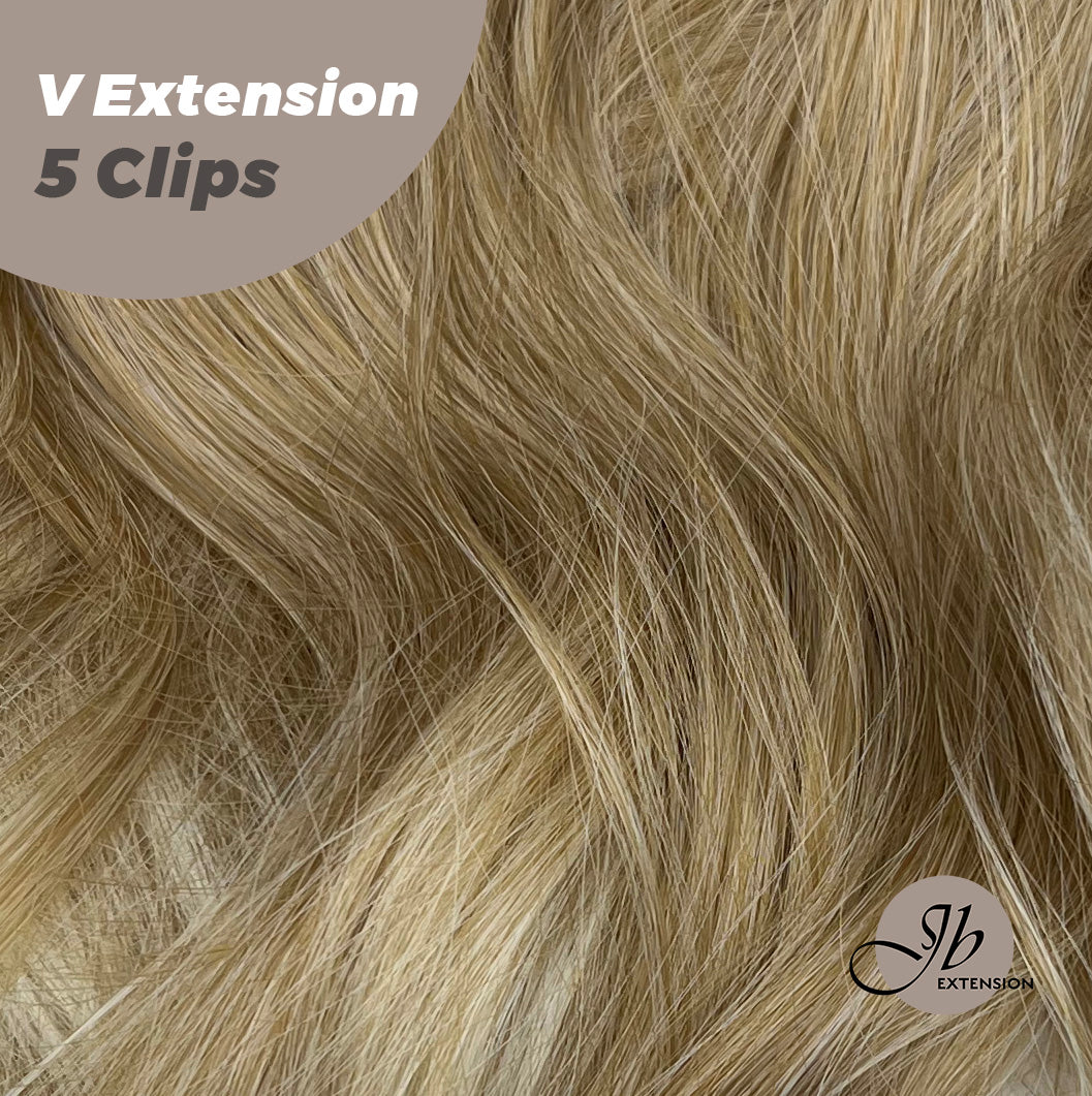 JBEXTENSION 20 Inches Hair V Extensions 5 Clip-in Curly Hair Extension With Clips 190g