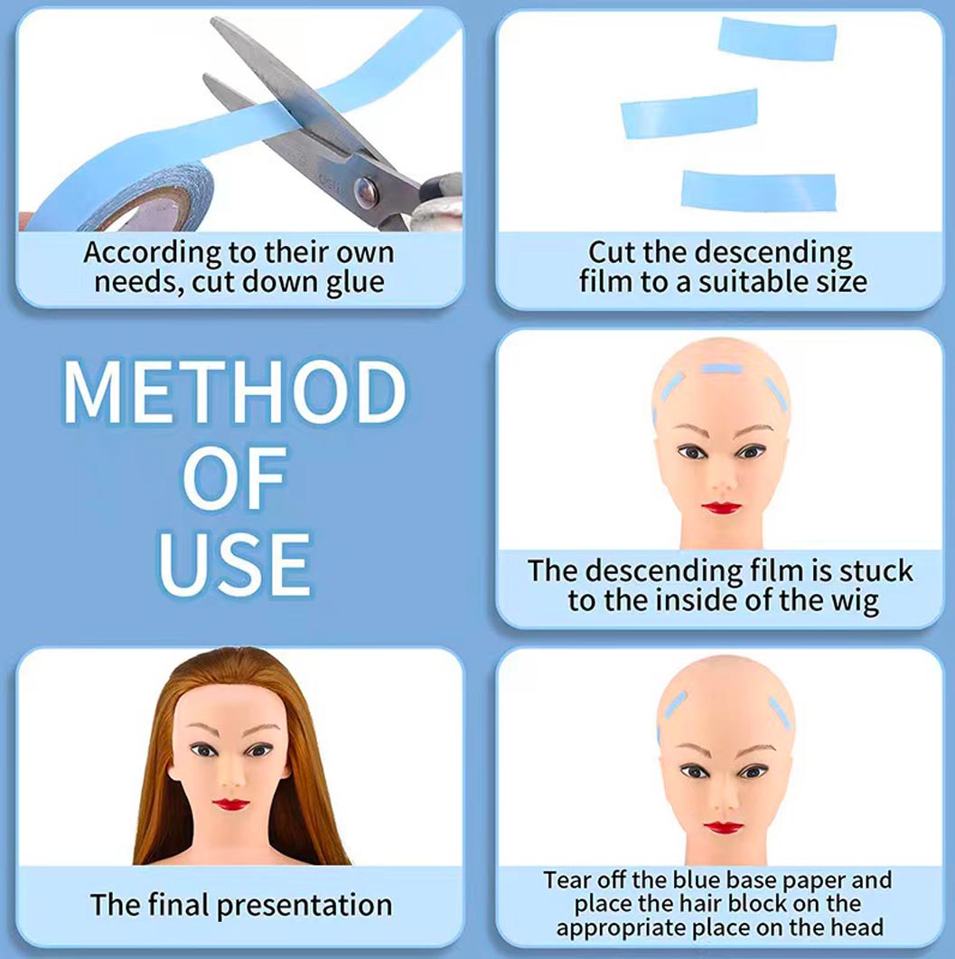 JBextension 3 Yards 1cm Wide Lace Front Support Wig Tape Double Sided Waterproof Super Hold Adhesive for Wig Hair Extension Hair Pieces Lace Wigs