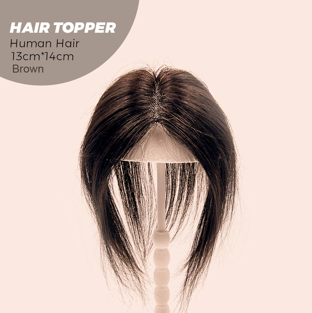 JBEXTENSION 10 Inches Natural Black Brown HUMAN HAIR TOPPER 13*14