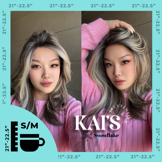 HOT OF SEASON - 18 Inches Mix Blonde Pre-Cut Snowflake Lace Frontlace Glueless Wig KAI'S【PERMATEASE】【BENDY EAR TABS】