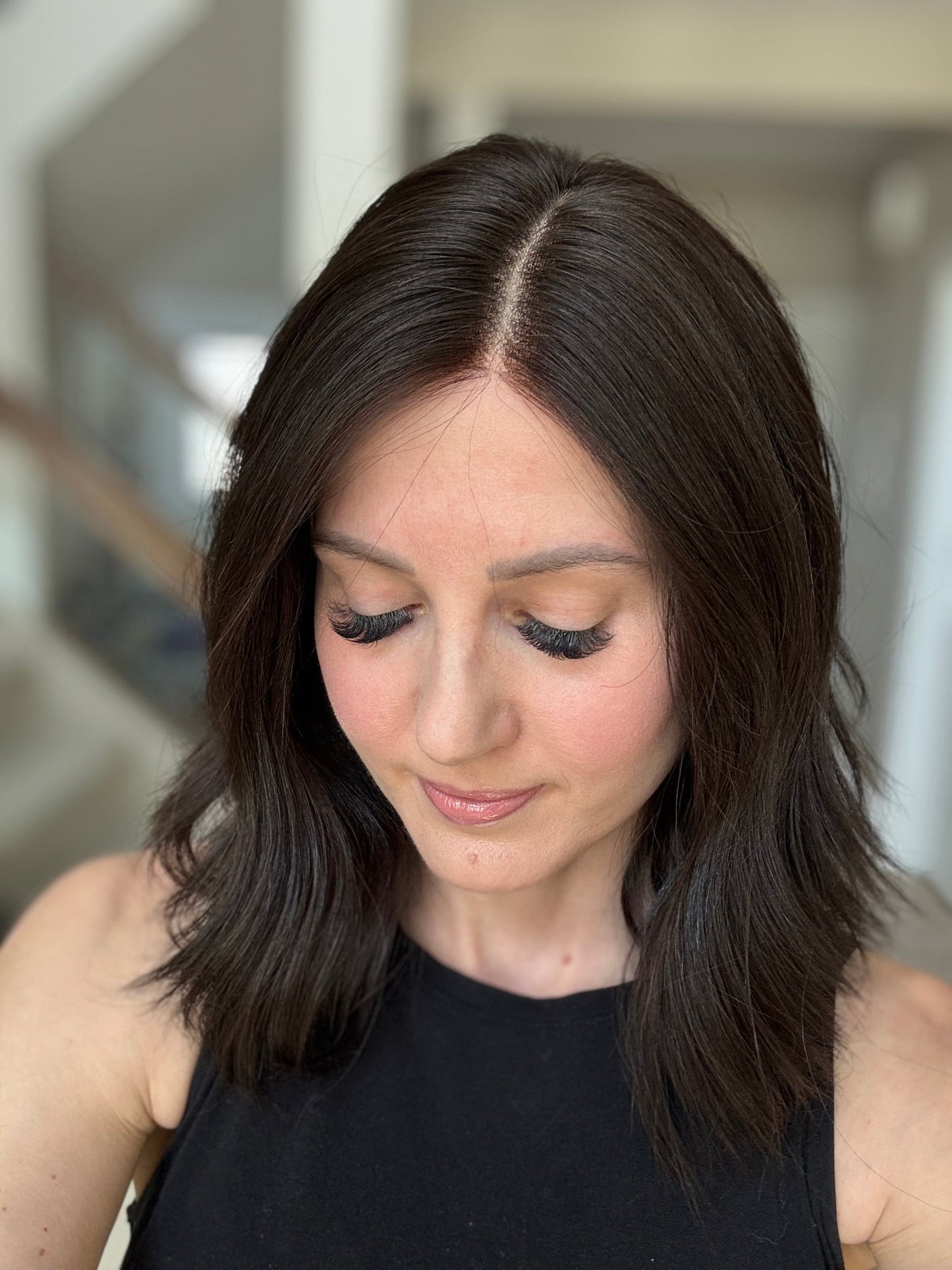 15" Natural Black Lace Top Wig (S)