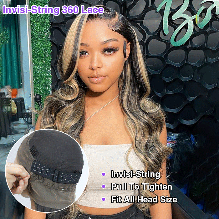 M1B/27 Balayage Highlight 13x6 Glueless HD Lace Front Wig Body Wave Pre Plucked Colored Human Hair Wigs