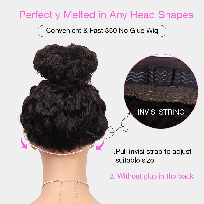 #33 Reddish Brown Color Invisible-Pull String 360 Lace Frontal Wigs Glueless HD Lace Human Hair Wigs