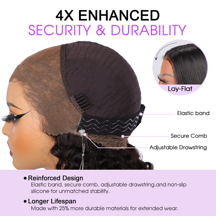 Ombre Brown Water Wave Invisi String Snug Fit 360 Melting Lace Frontal Bleached Knots Glueless Wig Human Hair