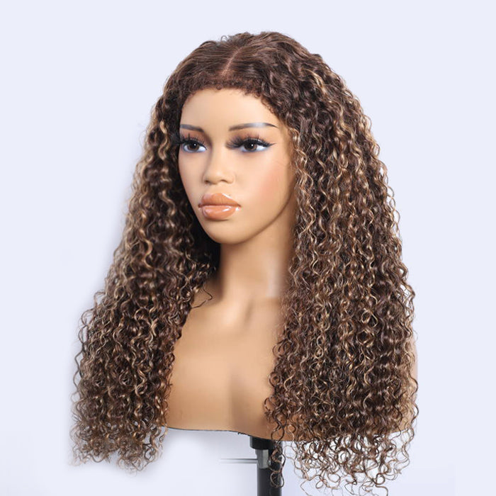 Glueless Pull Go Drawstring Curly Wig with 4C Curly Edge Hairline 13x4 13x6 HD Lace Human Hair Wigs 220%Density