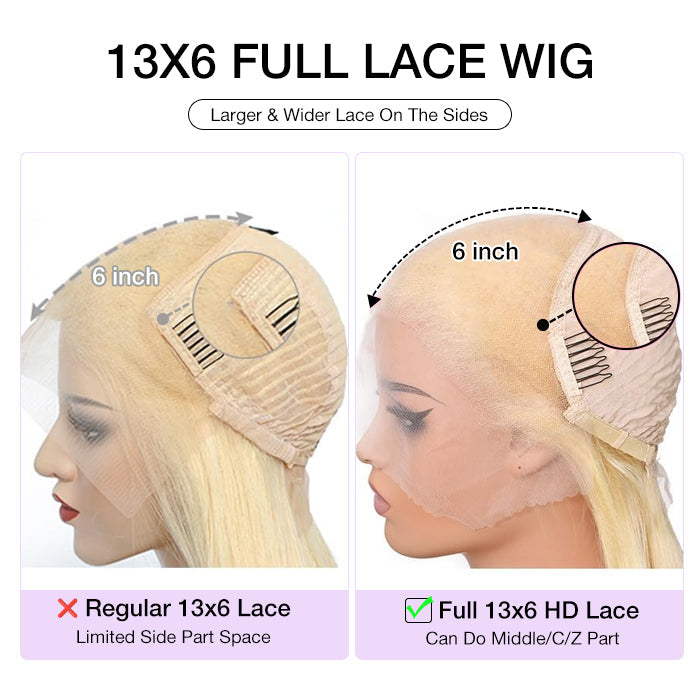 #613 Blonde Body Wave Pull Go Drawstring 13x6 Full Lace Front Glueless Wig