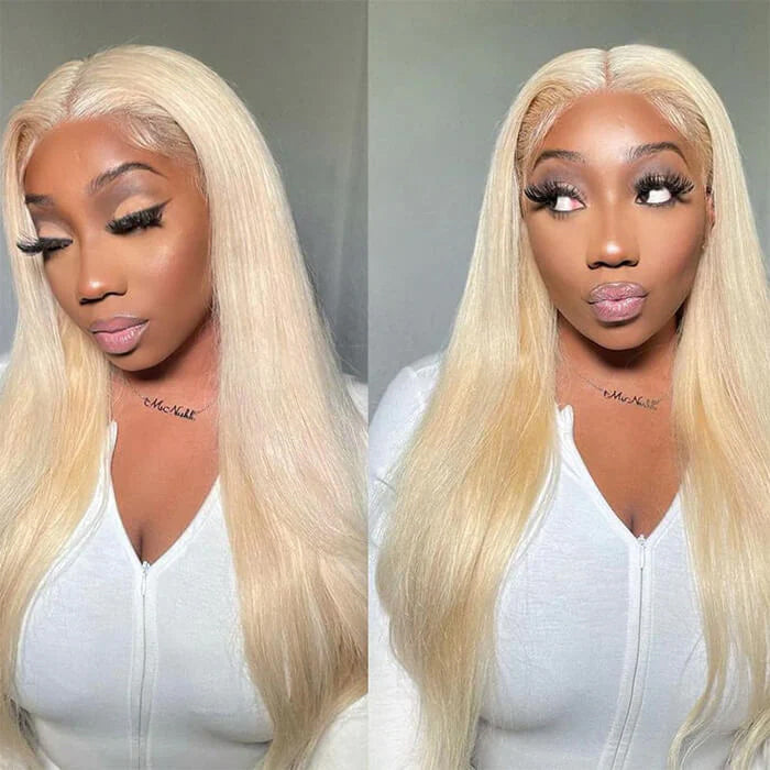 #613 Blonde Wig Glueless 5x5 HD Lace Closure Wig Blonde Human Hair Wigs 220% Density