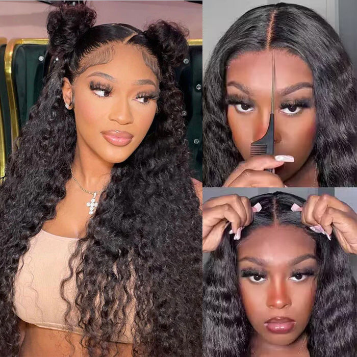 2Wigs = $189 | #33 Reddish Brown Color Body Wave Wig + Glueless Water Wave Wig