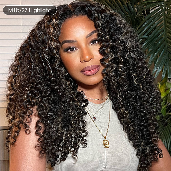 300% Density Curly Wigs Super Double Drawn Virgin Human Hair HD Transparent Lace Front Wigs Salon-Quality