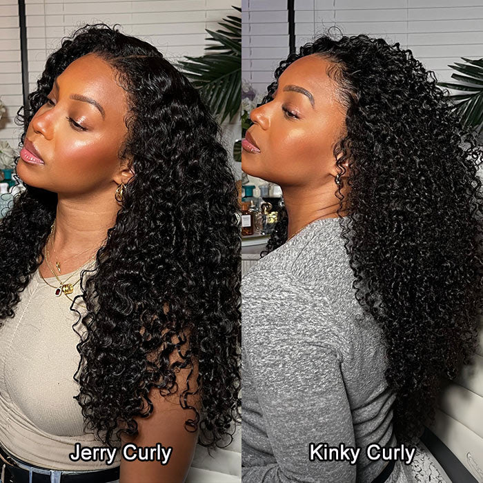 Kinky Edges Glueless 360 Full Lace Frontal Curly Wigs With Invisi-String Affordable Snug Fit Human Hair Wigs Lace Parting Anywhere