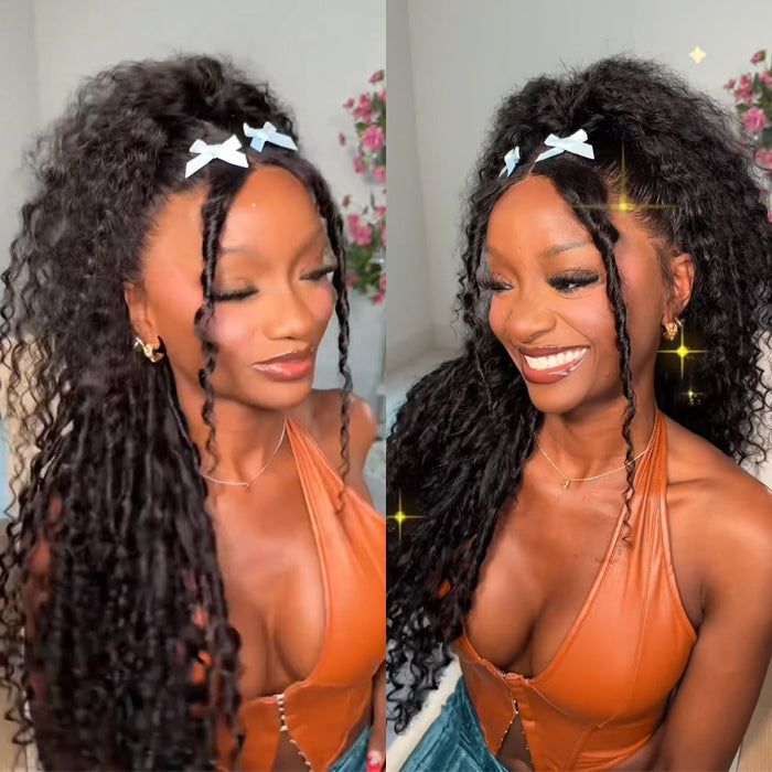 Luxury Coily Deep Curly Glueless 13x6 Frontal HD Lace Wigs Double Drawn Human Hair Wigs