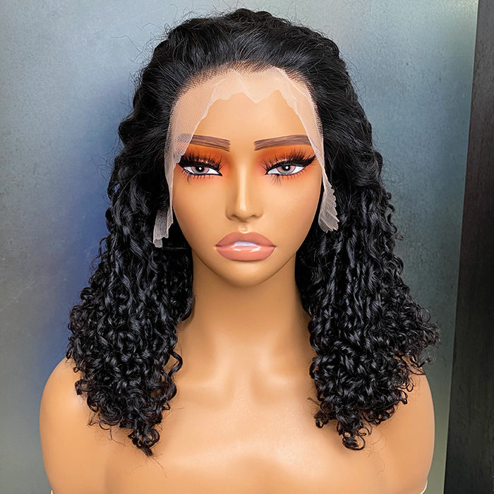 Luxury Coily Deep Curly Glueless 13x6 Frontal HD Lace Wigs Double Drawn Human Hair Wigs