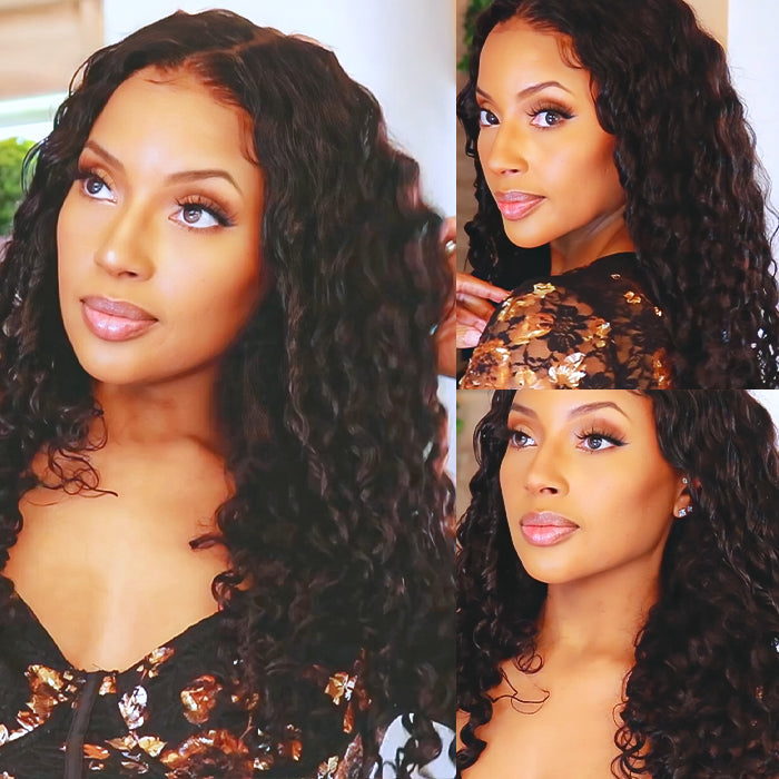 Luxury Coily Deep Curly Glueless 8x5 Closure HD Lace Wigs Double Drawn Human Hair Wigs