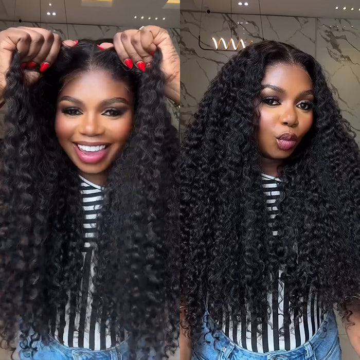 250% Density Full Curly HD Lace Front Wigs Pre bleached Glueless Ready To Go Human Hair Wigs