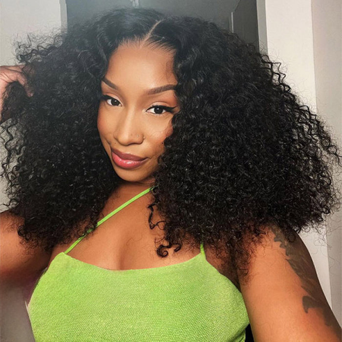 300% Density Curly Wigs Super Double Drawn Virgin Human Hair HD Transparent Lace Front Wigs Salon-Quality